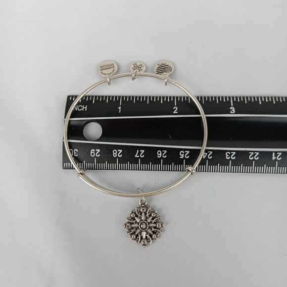 Alex & Ani  Compass Charm Silver Tone Expandable Bracelet Infused with Energy - Picture 8 of 8